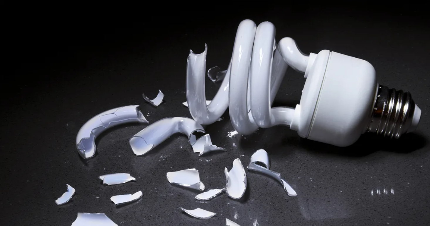 Broken CFL Light Bulb